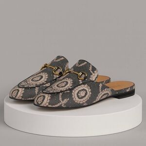 Gucci Princetown Brocade Horsebit Mules Sz 38